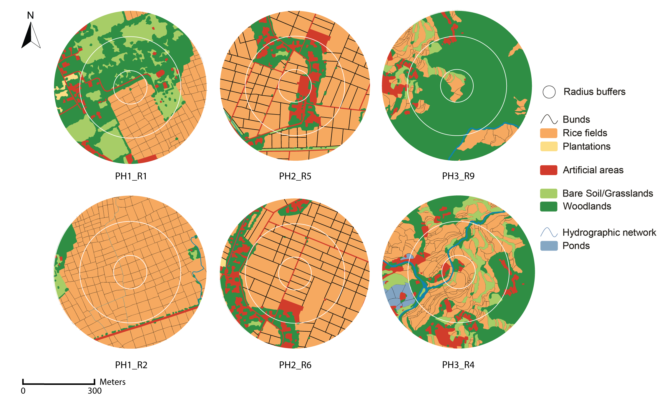 Examples of digitized maps for each region.